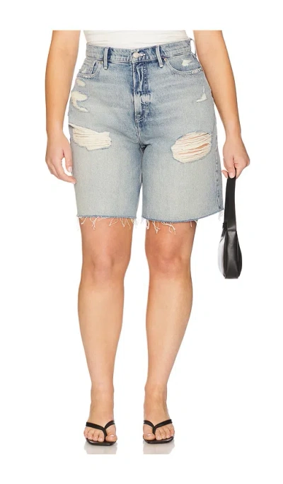 Good American Good Extreme Barrel Denim Shorts In Indigo809