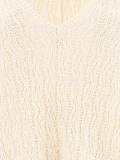 Loulou Studio V-neckline Textured Knit Sweater In Neutral