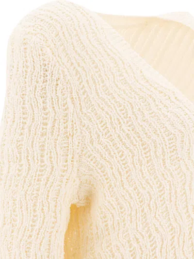 Loulou Studio V-neckline Textured Knit Sweater In Neutral