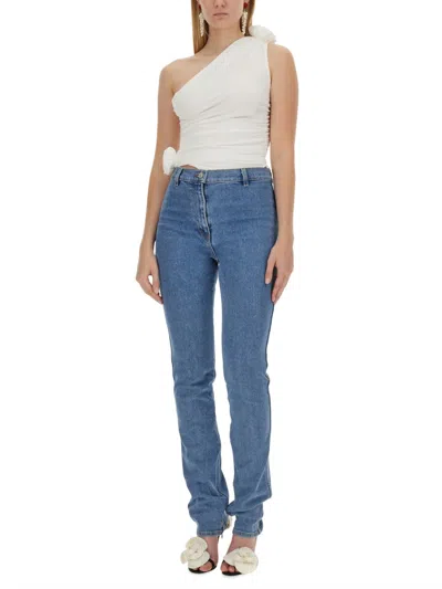 Magda Butrym One-shoulder Jersey Top In White