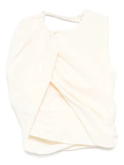 Magda Butrym Asymmetric Draped Top In Neutral