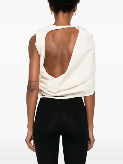 Magda Butrym Asymmetric Draped Top In Neutral
