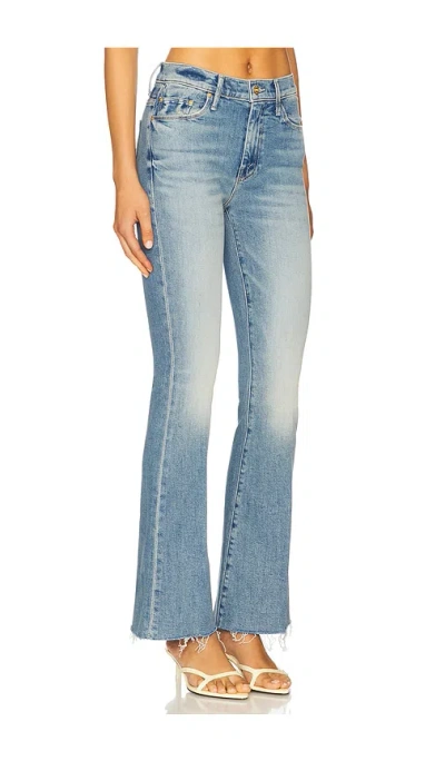 Mother Womens Glow Up The Weekender Fray Flared-leg Denim Jeans