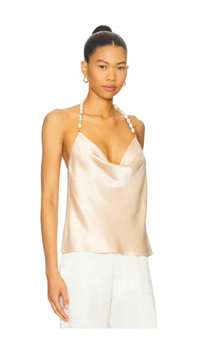 Retroféte Alba Beaded-halter Top In Neutral