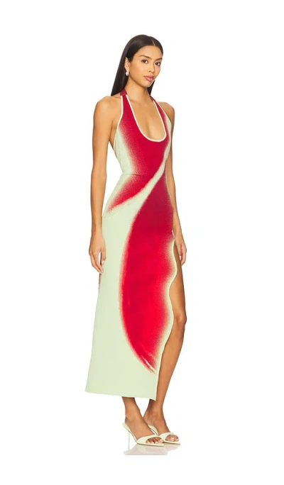 Ph5 Womens Cherry Red Noah Halterneck Knitted Midi Dress