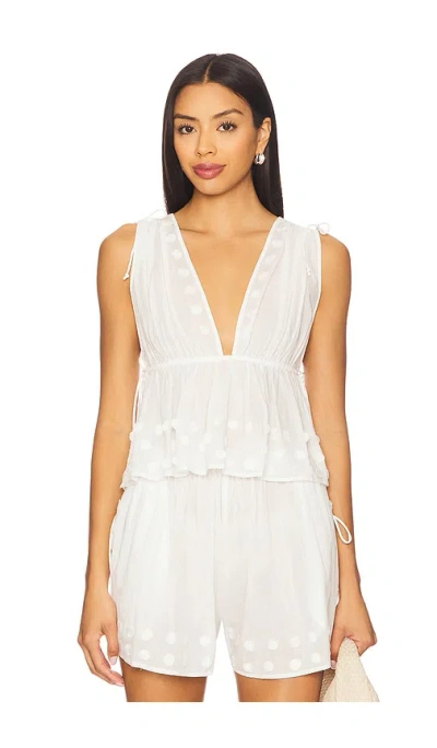Ulla Johnson Anya Plunge V Neck Top Coverup Pristine In White