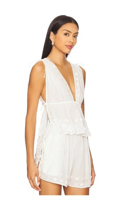 Ulla Johnson Anya Plunge V Neck Top Coverup Pristine In White