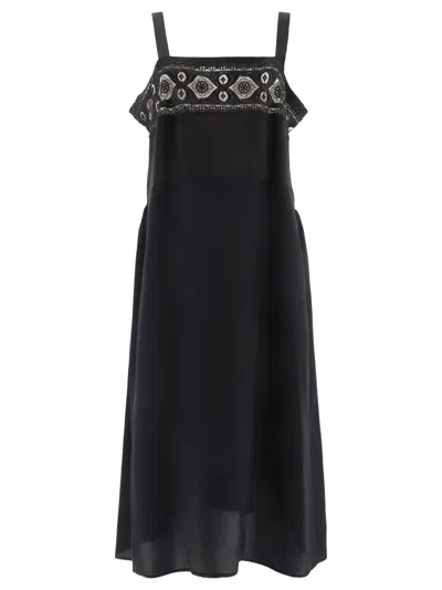 Maison Margiela Embroidered Detail Knee-length Sleeveless Dress