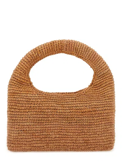 Manebi Crescent Top Handle Woven Texture Bag