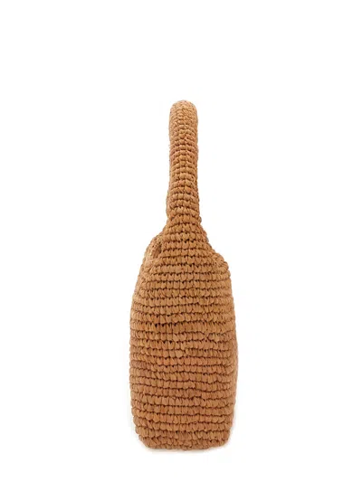 Manebi Crescent Top Handle Woven Texture Bag