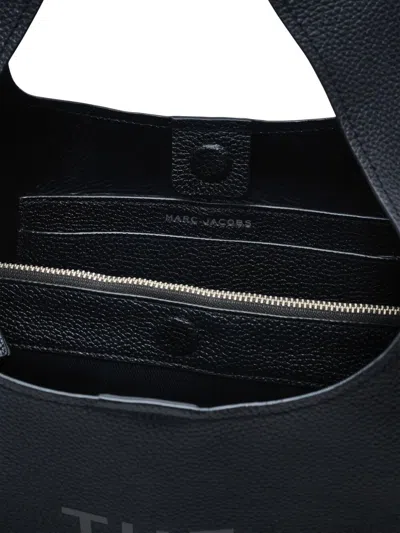Marc Jacobs Grained Black Leather Handbag With Silver-tone Hardware