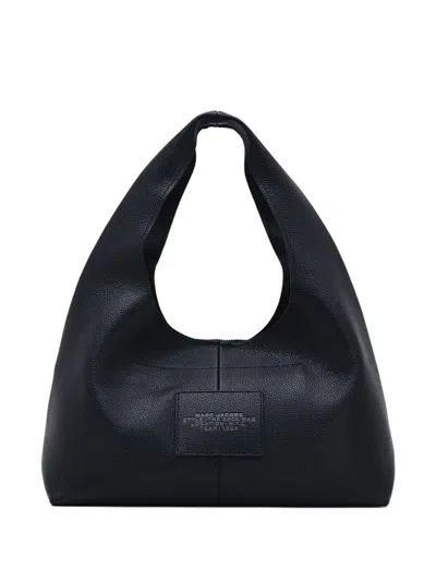 Marc Jacobs Grained Black Leather Handbag With Silver-tone Hardware
