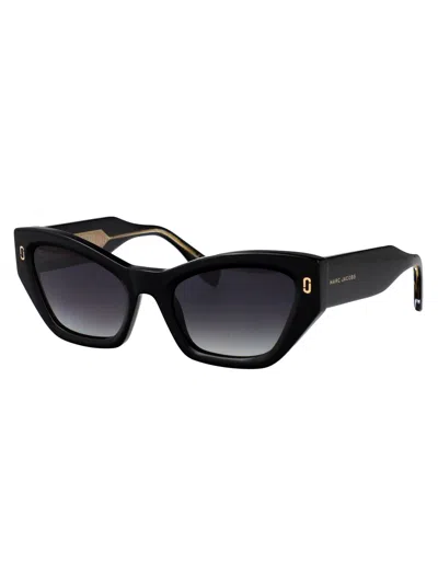 Marc Jacobs J Marc Acetate Cat-eye Sunglasses In Black