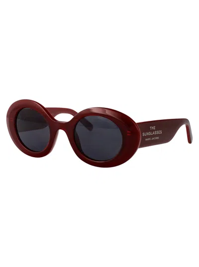 Marc Jacobs Burgundy Red Acetate Sunglasses In Brown