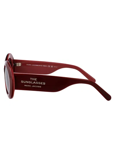 Marc Jacobs Burgundy Red Acetate Sunglasses In Brown