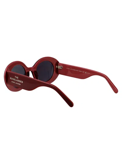 Marc Jacobs Burgundy Red Acetate Sunglasses In Brown