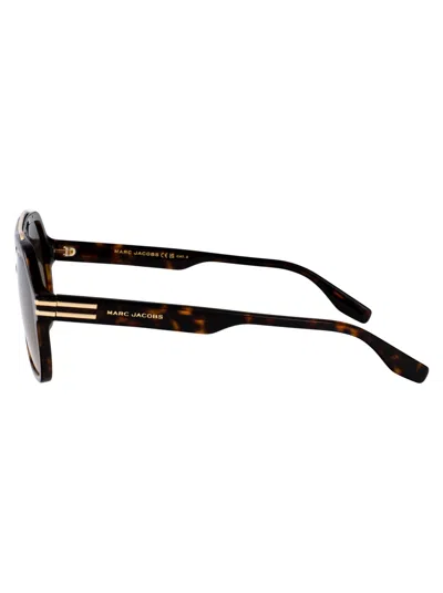 Marc Jacobs Geometric Sunglasses In Brown