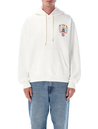 Casablanca Cotton Sweatshirt With Front Pocket And Hood In Neutral