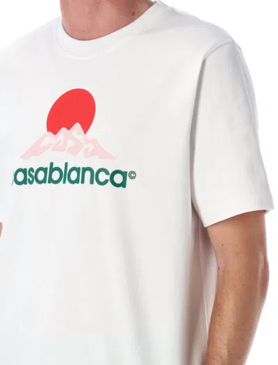 Casablanca White Crewneck T-shirt With Logo On The Front