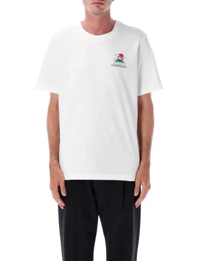 Casablanca White T-shirt With Crewneck And Logo On The Front And Maxi Logo On The Back In Cotton Man In White