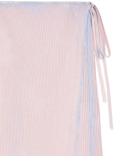 Diesel Wrap Skirt In Double-dyed Rib-knit In Pink