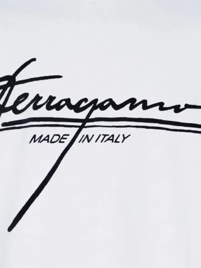 Ferragamo T-shirt With Signature Detail In White