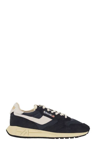 Autry Reelwind Low Suede And Shell Sneakers In Black