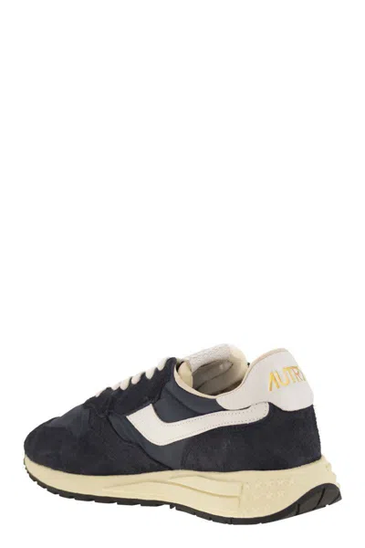 Autry Reelwind Low Suede And Shell Sneakers In Black