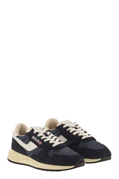 Autry Reelwind Low Suede And Shell Sneakers In Black