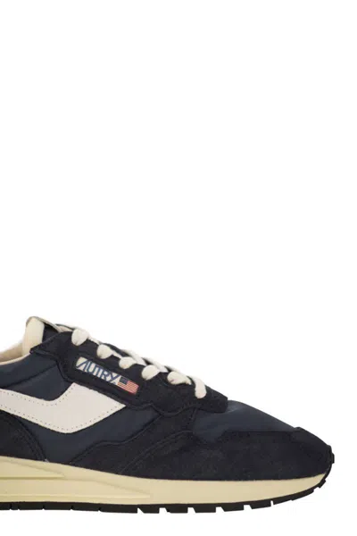 Autry Reelwind Low Suede And Shell Sneakers In Black
