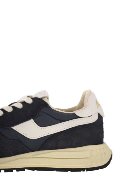 Autry Reelwind Low Suede And Shell Sneakers In Black