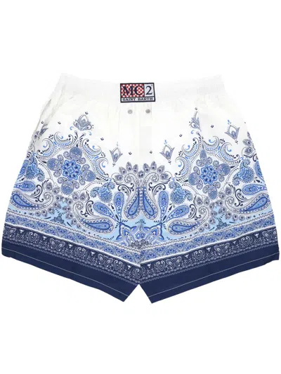 Mc2 Saint Barth Paisley-print Swim Shorts In Blue