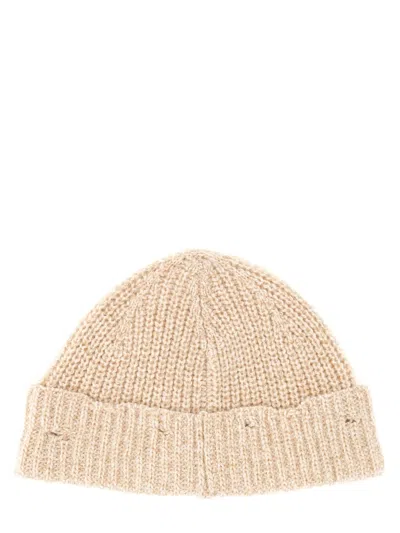 Marni " Mending" Embroidery Beanie Hat In Brown