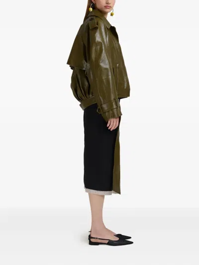 Marni Black Wool Midi Skirt With Visible Lining In Black