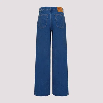 Marni Logo-embroidered Five-pocket Wide-leg Denim Jeans In Blue