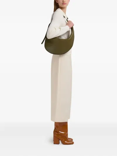 Marni Curved Strap Metal Textured Small Bag