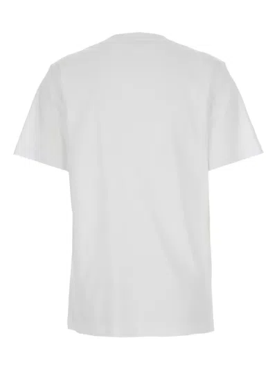 Marni White Crewneck T-shirt With Logo Patch On The Front In Cotton Woman In White