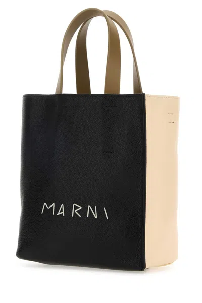 Marni Two-tone Leather Mini Museo Handbag