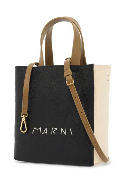 Marni Two-tone Leather Mini Museo Handbag