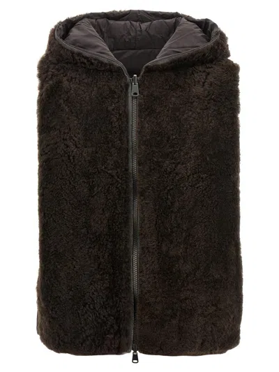 Brunello Cucinelli Monile Reversible Vest Gilet Brown In Brown