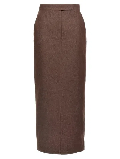 Max Mara Women's Pianosa - Denim-effect Cotton Skirt In Brown