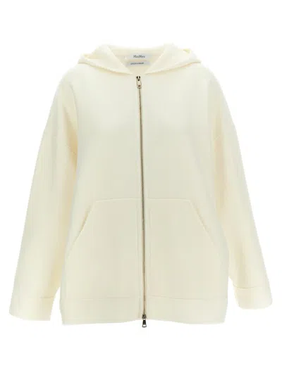 Max Mara Hooded Sweatshirt With Front Pockets And Long Sleeves In Neutral