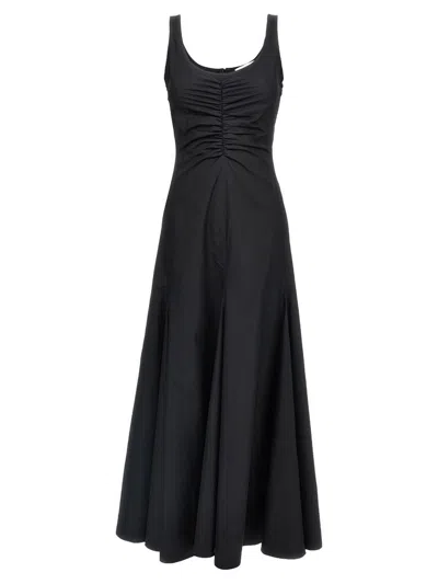 Sportmax Scoop Neck Sleeveless Dress With Flared Hem In Black