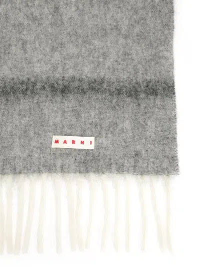 Marni Striped Alpaca Scarf Scarves And Foulards Grey