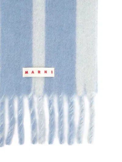 Marni Alpaca And Wool Scarf Scarves And Foulards Light Blue