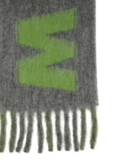 Marni Fringed Ends Striped Pattern Scarves