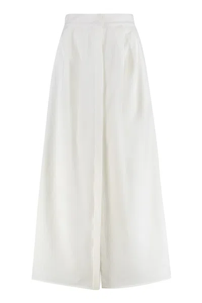 Max Mara Alcade Stretch Gabardine Skirt In White