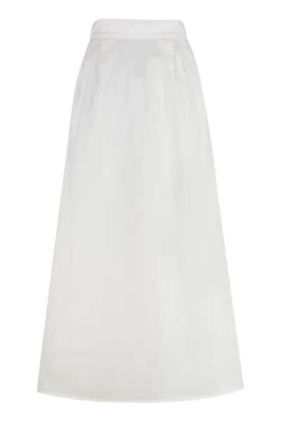 Max Mara Alcade Stretch Gabardine Skirt In White
