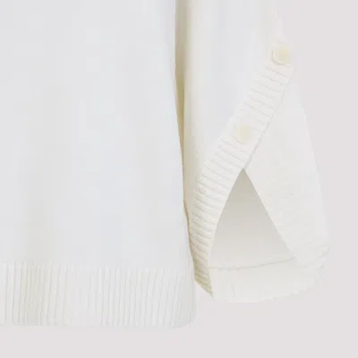 Max Mara Relaxed-fit Wool-cashmere Blend Sweater With Button Details In White