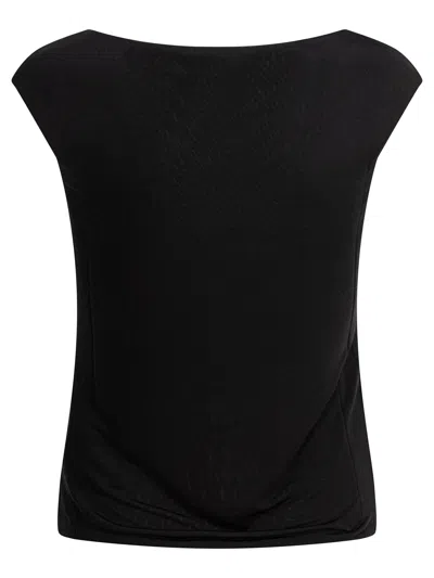 Max Mara Valzer Silk V-neck Top In Black
